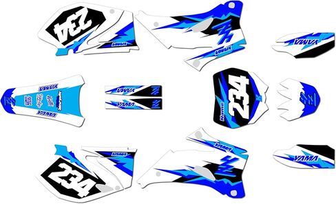 مجموعة رسومات لـ Yamaha YZ250F & YZ450F (2006-2009) سلسلة عتيقة Blue-Shift 9 Mil - Easy Go - ملصق دراجة نارية للدراجة الترابية، ملصق سباق الدراجات النارية ملحقات موتوكروس بدون بلاستيك in Kuwait