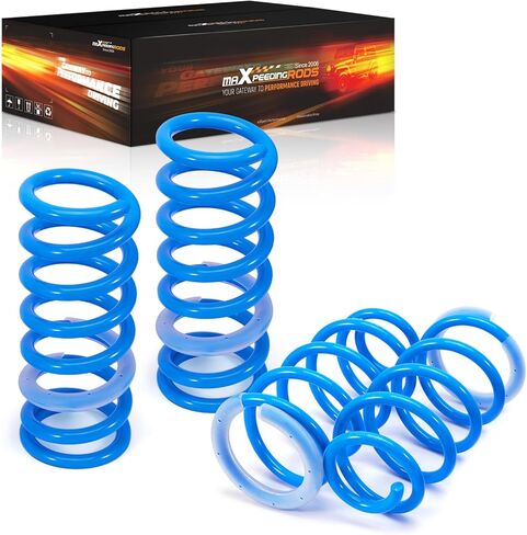 maXpeedingrods Lowering Springs for Ford Mustang Coupe 1979-2004, SAE 9254 High Tensile 1.75" Lowering Coil Springs, Blue in Kuwait