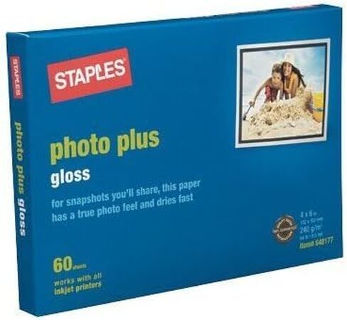 Staples Photo Plus Gloss Paper, 4" x 6", 60 Sheets in Saudi Arabia