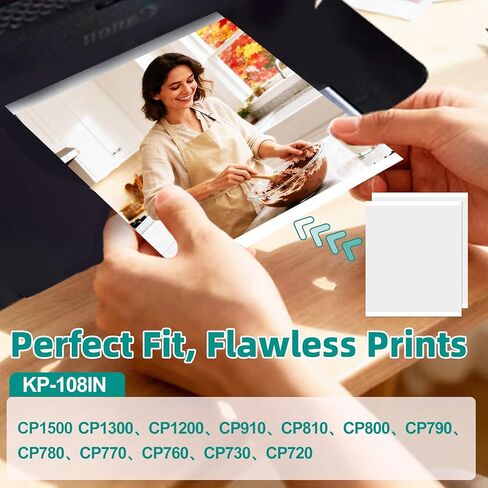 متوافق مع ورق الصور اللامع Canon Selphy CP1500/CP1300/CP1300-4x6 بوصة، 108 ورقة و3 أحبار، مقاوم للماء، مقاوم لبصمات الأصابع in Saudi Arabia