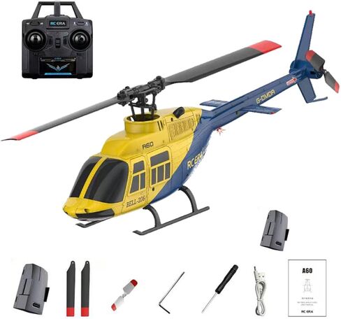 RC ERA Bell A60 طائرة هليكوبتر للتحكم عن بعد، 1/42 مقياس 6 محاور جيروسكوبية RC بدون طيار مع تثبيت الارتفاع والإقلاع بمفتاح واحد، وضع 6G للطائرة 2.4 جيجا هرتز للمبتدئين (إصدار التدفق البصري) in Kuwait