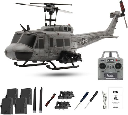 RC ERA C032 UH1Huey RC مروحية، نقرة واحدة مقلوبة الطيران TOF التدفق البصري استقرت الدوران، 6CH 2.4G مروحية التحكم عن بعد للبالغين in Kuwait