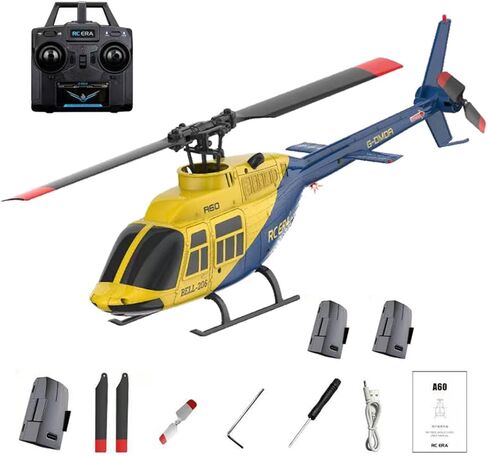 RC ERA Bell A60 طائرة هليكوبتر للتحكم عن بعد، 1/42 مقياس 6 محاور جيروسكوبية RC بدون طيار مع تثبيت الارتفاع والإقلاع بمفتاح واحد، وضع 6G للطائرة 2.4 جيجا هرتز للمبتدئين (إصدار التدفق البصري) in Kuwait