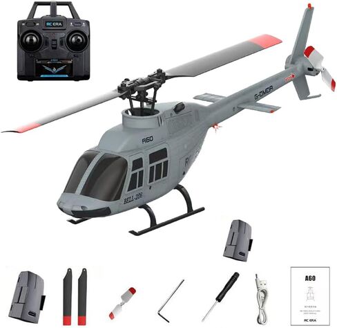RC ERA Bell A60 طائرة هليكوبتر للتحكم عن بعد، 1/42 مقياس 6 محاور جيروسكوبية RC بدون طيار مع تثبيت الارتفاع والإقلاع بمفتاح واحد، وضع 6G للطائرة 2.4 جيجا هرتز للمبتدئين (إصدار التدفق البصري) in Kuwait