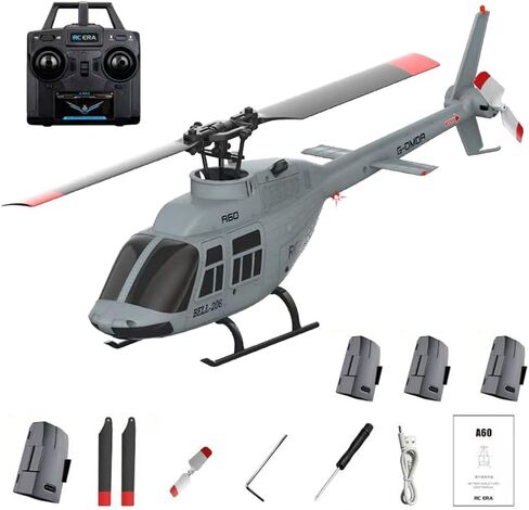 RC ERA Bell A60 طائرة هليكوبتر للتحكم عن بعد، 1/42 مقياس 6 محاور جيروسكوبية RC بدون طيار مع تثبيت الارتفاع والإقلاع بمفتاح واحد، وضع 6G للطائرة 2.4 جيجا هرتز للمبتدئين (إصدار التدفق البصري) in Kuwait