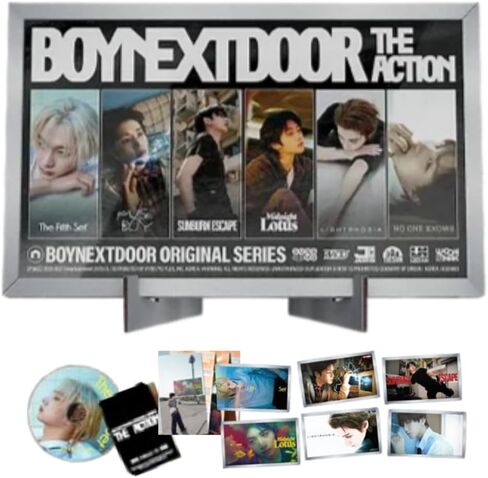 BOYNEXTDOOR THE ACTION الألبوم المصغر الخامس [إصدار الإطار.] قرص مضغوط صغير + بطاقة صور + كتاب أكورديون + حامل صندوق (عمل هوليوود) in Saudi Arabia