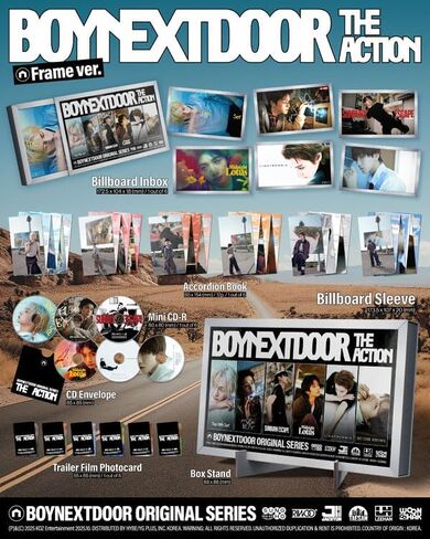 BOYNEXTDOOR THE ACTION الألبوم المصغر الخامس [إصدار الإطار.] قرص مضغوط صغير + بطاقة صور + كتاب أكورديون + حامل صندوق (عمل هوليوود) in Saudi Arabia