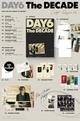 DAY6 The DECADE [City Days Ver.] 4th Album CD + Photobook + Photocard + Message Photo + Postcard (Dream Bus) in Saudi Arabia