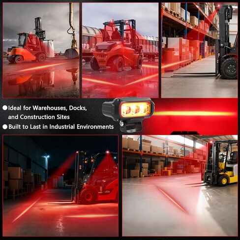 LED Forklift Safety Lights, Red Straight Line ZoneForklift Warning Lights, Industrial Warehouse Pedestrian Area Spotlight, 1PCS in Saudi Arabia