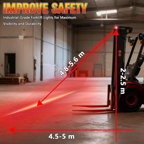 LED Forklift Safety Lights, Red Straight Line ZoneForklift Warning Lights, Industrial Warehouse Pedestrian Area Spotlight, 1PCS in Saudi Arabia