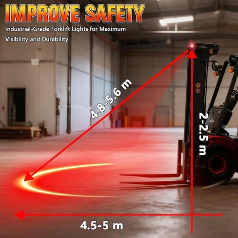 LED Forklift Safety Lights, Red Straight Line ZoneForklift Warning Lights, Industrial Warehouse Pedestrian Area Spotlight, 1PCS in Saudi Arabia