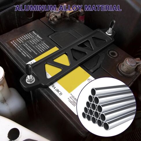 Battery Hold Down Sets, Battery Bracket, Battery Adjustable Crossbar with J Bolt Tie Down Holder, Hold Lock Accessories Aluminum Alloy Battery Tie Down Mount Bracket for Most Cars in Kuwait
