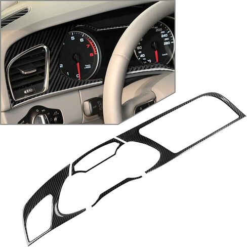 Cnthan7 Car Interior Dashboard Panel Cover Trim Carbon Fiber Replacement for Audi A4 B8 2009-2016 in Kuwait