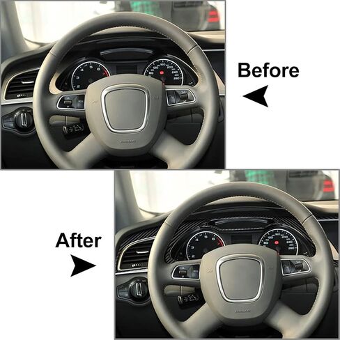 Cnthan7 Car Interior Dashboard Panel Cover Trim Carbon Fiber Replacement for Audi A4 B8 2009-2016 in Kuwait