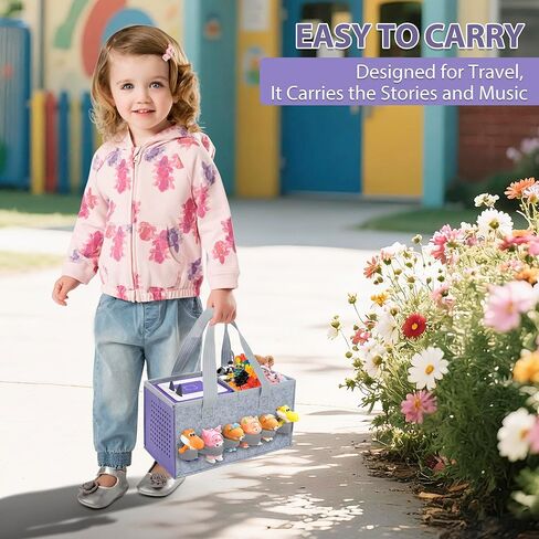 Carrying Case for Toniebox Starter Set and Figurines, Portable Travel Felt Cloth Musical Toy Folding Bag with Handle for Toniebox 2 and Accessories (Pink) in Saudi Arabia