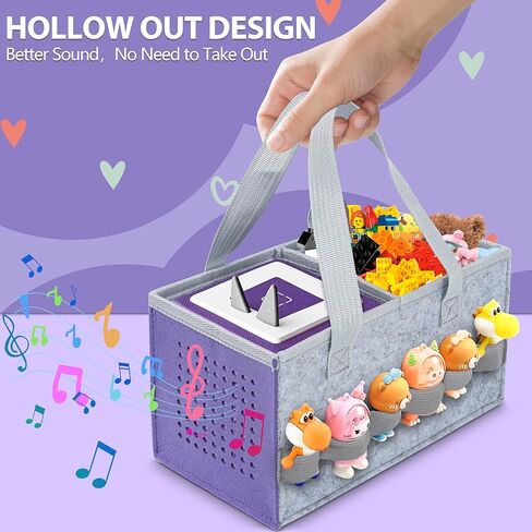 Carrying Case for Toniebox Starter Set and Figurines, Portable Travel Felt Cloth Musical Toy Folding Bag with Handle for Toniebox 2 and Accessories (Pink) in Saudi Arabia