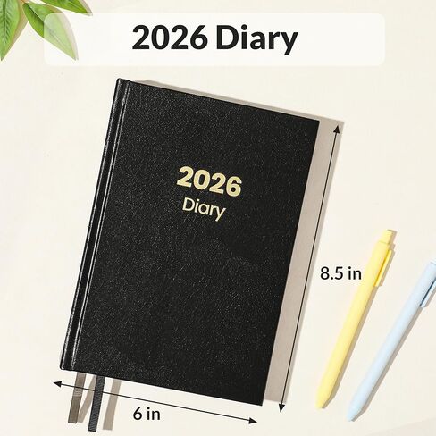 غلاف فني لمجلة SUNEE 2026 - منظم مخطط يومي للعمل والمدرسة - تخطيط الصفحة اليومي مع العطلات والملاحظات وجهات الاتصال - جدول أعمال للنساء والرجال، أحمر in Saudi Arabia