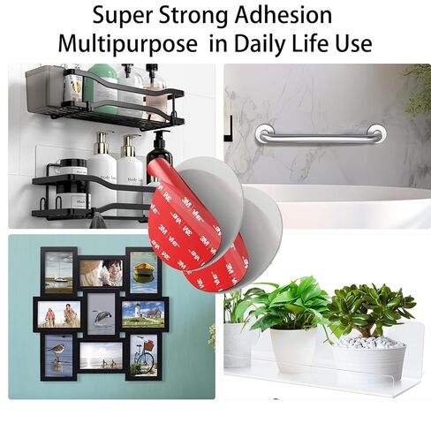 3M Double Sided Adhesive Pads,Car Mount Sticky Pad Replacement. 3M Sticky Dash Cam Mounting Tape.Heavy Duty Tape Sticker for Dashboard &Daily Use.Waterproof,Heat-resistant.Squares&Round,8 PCS in Kuwait