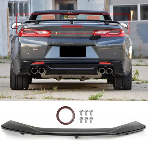 لـ 2016-2024 Chevy Camaro Rear Trunk Wing Spoiler، Camaro SS Accessories Rear Spoiler متوافق مع موديلات Camaro SS RS LT ZL 1LE ZL1 (أسود لامع) in Kuwait