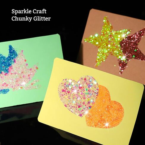 FANDAMEI Glitter, 48 Color Chunky Glitter & Fine Glitter for Crafts, Bulk Rainbow Craft Glitter for Resin Nail Art, Holographic Sparkles for Festival Makeup, Iridescent Flakes for Kids & Adults in Saudi Arabia