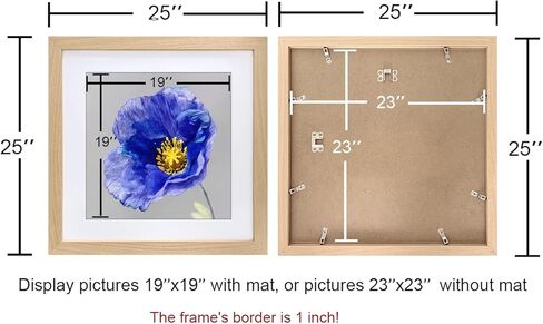 VNVNK 20x28 Frame Natural Wood Color, Perfect for 20x28 Inch Picture without Mat or 16x24 Inch Picture with Mat, Home Wall Decor Picture Frame-1 PCS in Saudi Arabia