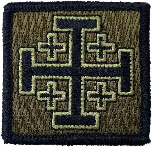 Jerusalem Cross - 2" x 2" Tactical Morale Patch - Olive Drab in Saudi Arabia