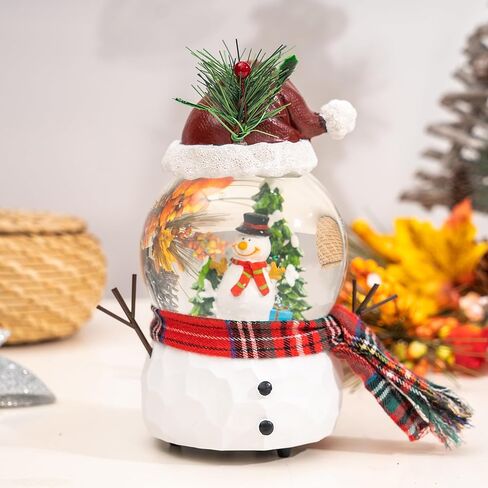 DUSVALLY Snow Globe Gift Santa & Tree Scene, Crystal Musical Glitter Ball for Christmas & New Year, 100mm Glass Water Globe Wind-up Decoration for Home & Office in Saudi Arabia