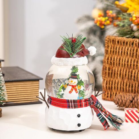 DUSVALLY Snow Globe Gift Santa & Tree Scene, Crystal Musical Glitter Ball for Christmas & New Year, 100mm Glass Water Globe Wind-up Decoration for Home & Office in Saudi Arabia