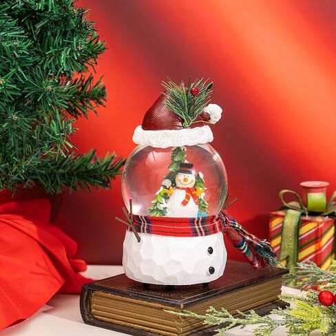 DUSVALLY Snow Globe Gift Santa & Tree Scene, Crystal Musical Glitter Ball for Christmas & New Year, 100mm Glass Water Globe Wind-up Decoration for Home & Office in Saudi Arabia