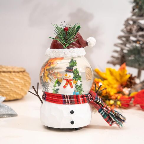 DUSVALLY Snow Globe Gift Santa & Tree Scene, Crystal Musical Glitter Ball for Christmas & New Year, 100mm Glass Water Globe Wind-up Decoration for Home & Office in Saudi Arabia