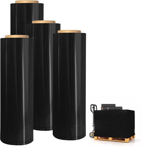 فيلم/غلاف مطاطي يدوي مقاس 18 بوصة من EIT مقاس 18 بوصة × 1500 قدم 7 طبقات 80 مقياس قوة صناعية تصل إلى 800% امتداد 20 ميكرون فيلم انكماش شديد التحمل (أسود، عرض 18 بوصة × 1500 قدم × 80 مقياس × 1 لفة) in Kuwait