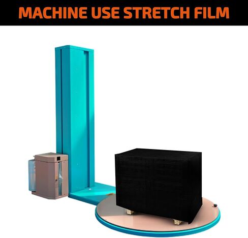 فيلم/غلاف مطاطي يدوي مقاس 18 بوصة من EIT مقاس 18 بوصة × 1500 قدم 7 طبقات 80 مقياس قوة صناعية تصل إلى 800% امتداد 20 ميكرون فيلم انكماش شديد التحمل (أسود، عرض 18 بوصة × 1500 قدم × 80 مقياس × 1 لفة) in Kuwait