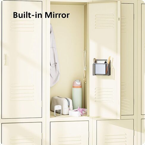 U Brands Lavender Purple Magnetic Locker Cup with Mirror, Locker Mirror with Pencil Holder, Magnetic Organizer for School Lockers, 5" x 2.4" x 4.75" in Saudi Arabia
