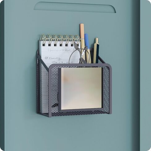 U Brands Lavender Purple Magnetic Locker Cup with Mirror, Locker Mirror with Pencil Holder, Magnetic Organizer for School Lockers, 5" x 2.4" x 4.75" in Saudi Arabia