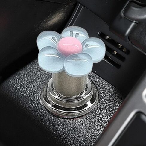 Flower Car Push to Start Button Cover, Cute Car Engine Start/Stop Joystick Covers, Universal One Button Key Ignition Starter Cover Vehicle Interior Decoration Accessory for Women Girl(Purple) in Kuwait