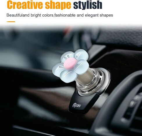 Flower Car Push to Start Button Cover, Cute Car Engine Start/Stop Joystick Covers, Universal One Button Key Ignition Starter Cover Vehicle Interior Decoration Accessory for Women Girl(Purple) in Kuwait