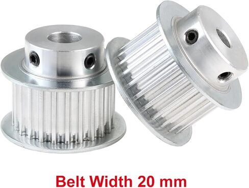 5M Belt Pulley Bore 6/6.35/8 * 17mm Alloy Rubber Width 20mm 25Teeth 1Pcs(19 mm) in Saudi Arabia