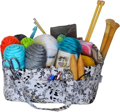 Designer Stitch Happy Crocheting Kit: 52 Piece Crochet Kit for Beginners & 7 Pocket Yarn Bag, Signature Yarn Storage - Angel in Saudi Arabia