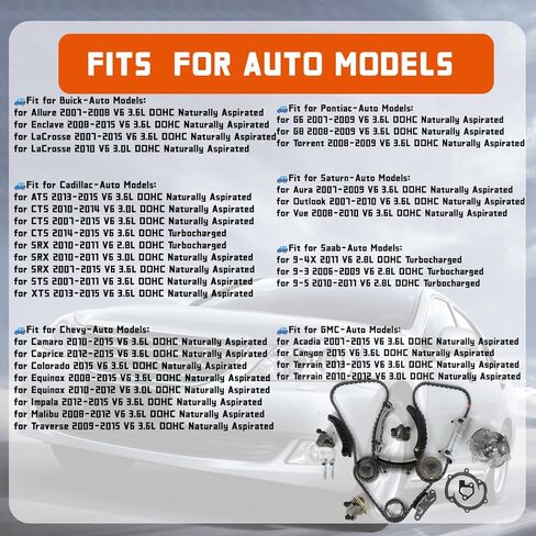 Engine Timing Chain Kit - with Gear Tensioners Guide Rails Fits for Au-di 2008-2013 A3 A4 A5 A6 Q5 TT Allroad 2.0T TFSI, for VW 2009-2015 EOS GTI Beetle 2.0L l4 in Kuwait