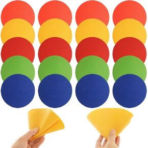 18 PCS 9 Inch Poly Spot Markers with Bag, 6 Color Poly Vinyl Floor Spot Marker, Round Non Slip Rubber Floor Agility Dots for Gym Soccer Basketball Sports Games in Kuwait