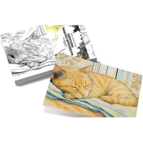 Artwink Watercolor Coloring Cards – Landscape Theme, 15 Sheets (5x7 Inches), Works with Watercolor, Colored Pencils, or Markers, Great for Coloring Book Lovers & Watercolor Painting Practice in Saudi Arabia