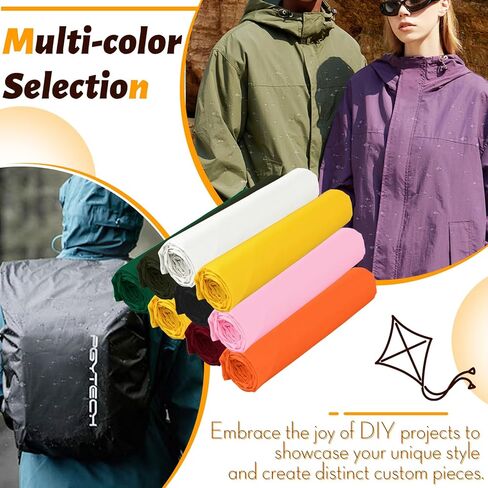 Vonty Waterproof Fabric Ripstop Nylon Fabric by The Yard - 60 Inch Wide(1 Yard), Water Proof Black Fabrics Lightweight Kite Fabrics for Tent Bag Tarp DIY Craft Travel Outdoor in Kuwait