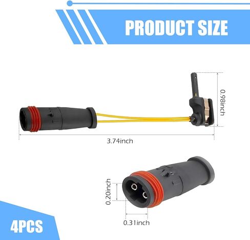 4 PCS Brake Pad Sensor Wire, Front/Rear Brake Pad Switch Sensor Plug Wire Harness, OEM#2115401717 2205400617 2205400717, Compatible with Mercedes Benz E350 W211 W220 C300 C350 (Black) in Saudi Arabia