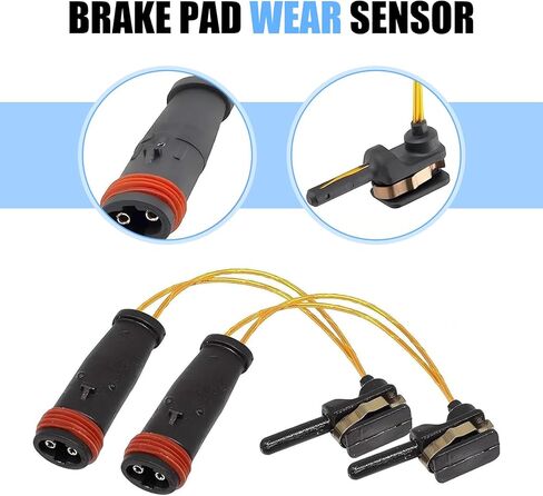 4 PCS Brake Pad Sensor Wire, Front/Rear Brake Pad Switch Sensor Plug Wire Harness, OEM#2115401717 2205400617 2205400717, Compatible with Mercedes Benz E350 W211 W220 C300 C350 (Black) in Saudi Arabia