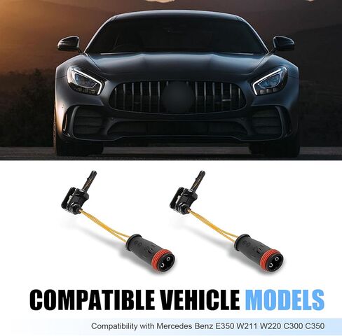 4 PCS Brake Pad Sensor Wire, Front/Rear Brake Pad Switch Sensor Plug Wire Harness, OEM#2115401717 2205400617 2205400717, Compatible with Mercedes Benz E350 W211 W220 C300 C350 (Black) in Saudi Arabia