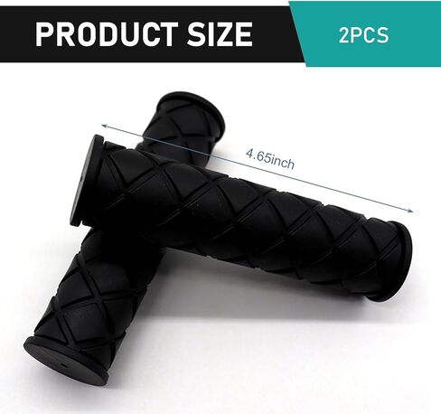 2 PCS Motorcycle Hand Grips, Non Slip Rubber Motorcycle Grips 7/8" 22mm/24mm, Open End Thruster Handlebar Comfort for Motocross Scooter Dirt Bike (Black) in Saudi Arabia