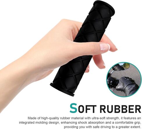 2 PCS Motorcycle Hand Grips, Non Slip Rubber Motorcycle Grips 7/8" 22mm/24mm, Open End Thruster Handlebar Comfort for Motocross Scooter Dirt Bike (Black) in Saudi Arabia