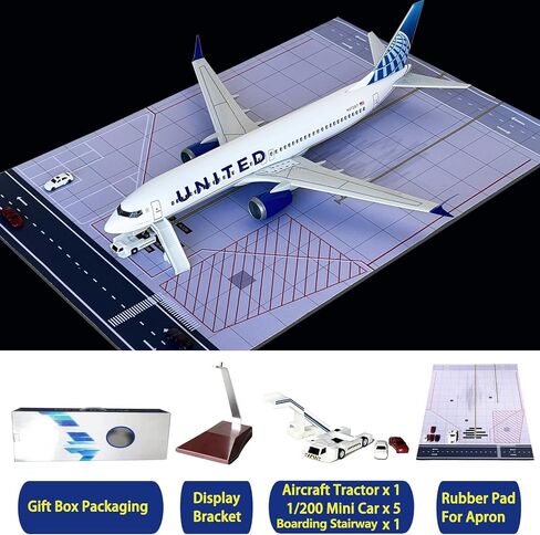 نموذج طائرة B737 بمقياس 1/130 طائرة نموذجية 737 مع أضواء LED وإكسسوارات مشهد المطار عرض مثالي وهدية in Kuwait