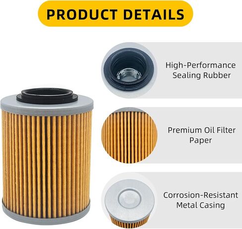 420956123 420256188 فلتر زيت لـ Can Am Maverick X3 2017-2023 Max Turbo R RR Ryker 600 900 ACE 2019-2020 Sea-Doo Ski-Doo Spark 2 Up 3 Up SBT 36-115 مع حلقة O (3 قطع) in Kuwait