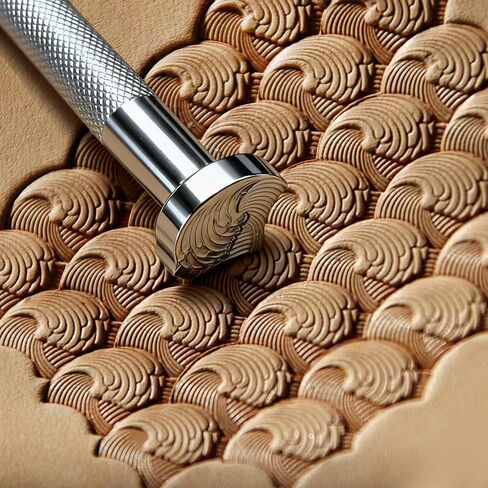 Geometric Leather Stamp 304 Steel Leather Tool Professional Leathercraft Stamping Tools for DIY Craft Working (Ocean Wave) in Kuwait